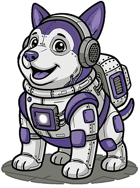 Robot Space Dog mascot